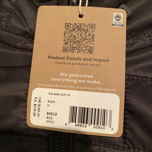 Patagonia Black Nano Puff Jacket Puffer Lightweight Packable NEW - Picture 5 of 6